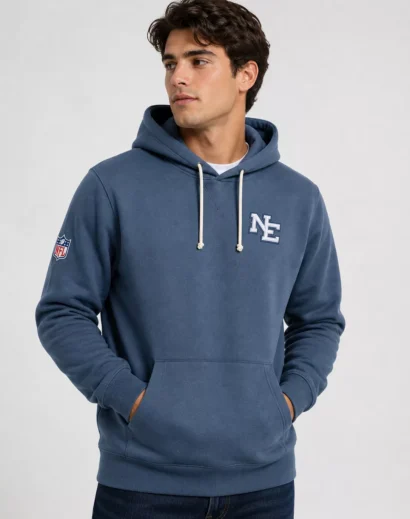 We Are All Patriots Rivalries Storm Blue Hoodie front view, mens blue hoodie, new england patriots hoodie, nfl hoodie men, pullover hoodie men