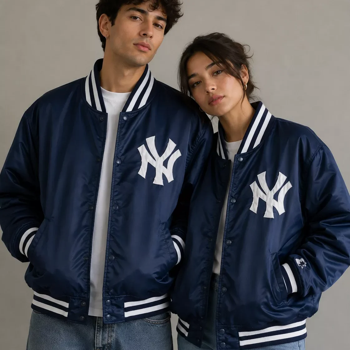 Vintage New York Yankees Starter Jacket | Blue Satin MLB
