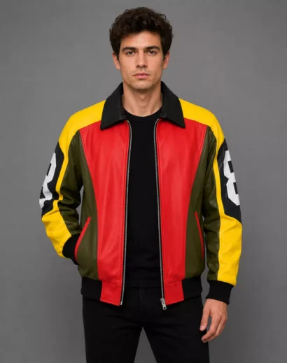 Premium 8 Ball pool jacket inspired by the Michael Hoban leather jacket 8 Ball design, featuring a classic vintage leather streetwear look.