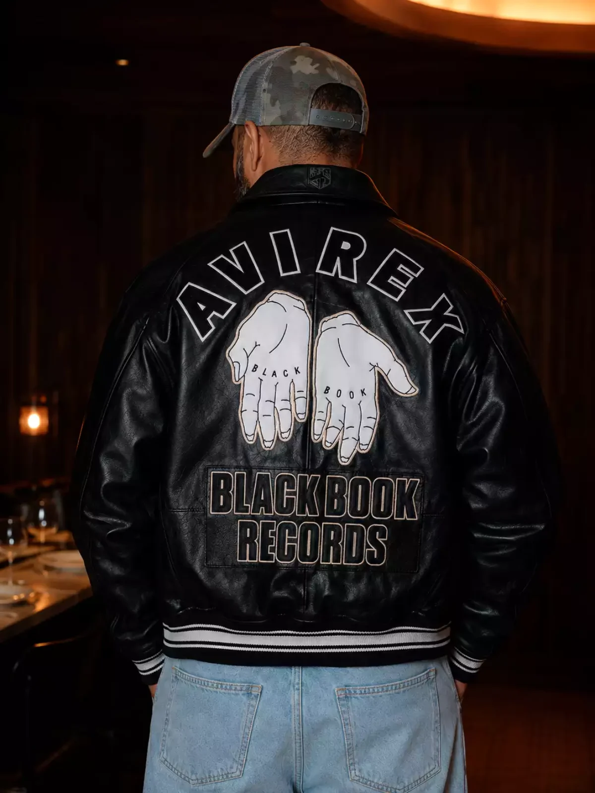 Avirex Black Leather Varsity Jacket for Men | Avirex USA Jacket
