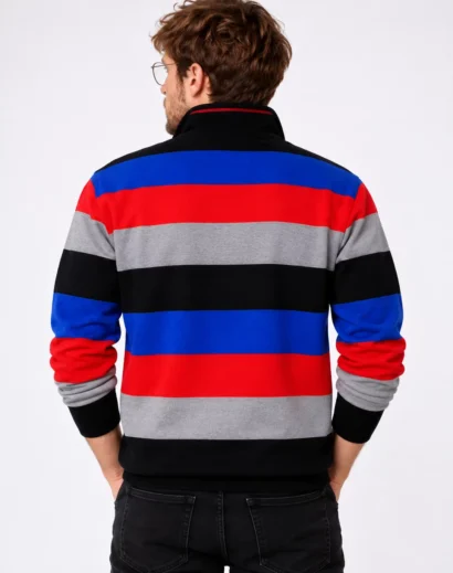Ryan Gosling striped sweater Project Hail Mary shown from the back in a studio