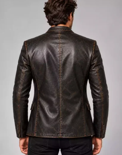 mens-brown-black-leather-blazer-back